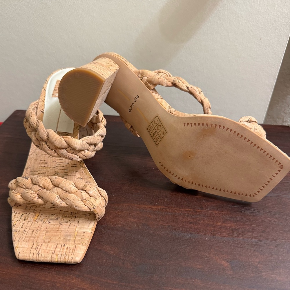 Dolce Vita Paily Braided Cork Block Heel Sandals – Size 8.5 – New - Picture 9 of 12
